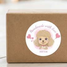 Handgefertigter Hundeaufkleber mit Liebe – Pastell