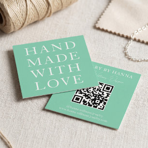 Handgefertigtes Design mit Liebe-Typografie Quadratische Visitenkarte