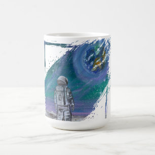 Handgefertigtes Kunstwerk - Erdansicht Kaffeetasse
