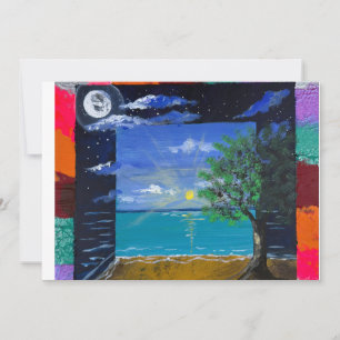Handgefertigtes Kunstwerk - Tag und Nacht  Einladung