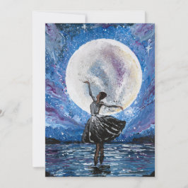 Handgefertigtes Kunstwerk - Tanz mit dem Mond  Einladung