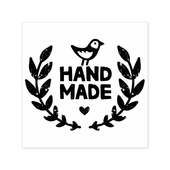 Handgefertigtes Lorbeerkranz-Design Permastempel (Design)