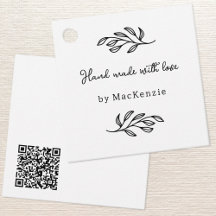 Handgefertigtes QR-Code-Botanik-Preisschild mit Li