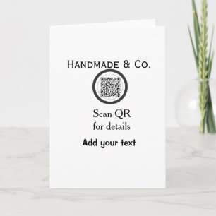 Handgefertigtes Unternehmen Geschäft Scan QR Detai Karte
