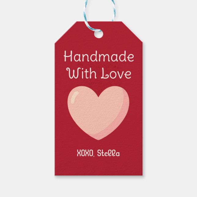 Handgefertigtes Valentinsgeschenk-Tag mit Liebe Geschenkanhänger (Vorderseite)