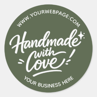 Handgefertigtes Verpackungs-Sticker mit Liebe Runder Aufkleber