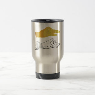 Handgelbe Silhouette Reisebecher