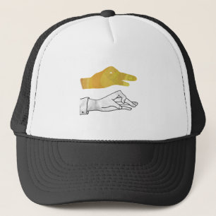 Handgelbe Silhouette Truckerkappe