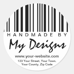 Handgemacht durch Barcode-Aufkleber Runder Aufkleber