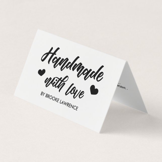 Handgemacht mit Liebe-Herzen - Visitenkarten (Vorderseite)