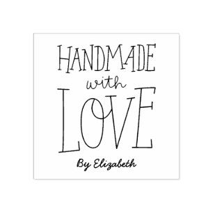 Handgemacht mit Liebe-personalisierter Gummistempel