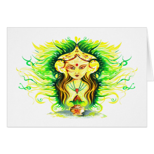 Handgemachte abstrakte Malerei von Lakshmi Durga (Vorderseite (Horizontal))