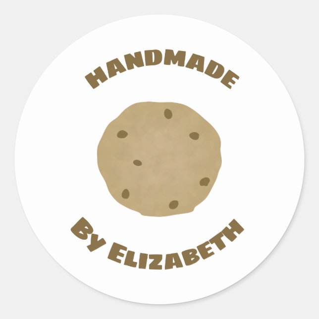 Handgemachte Cookies Runder Aufkleber (Vorderseite)