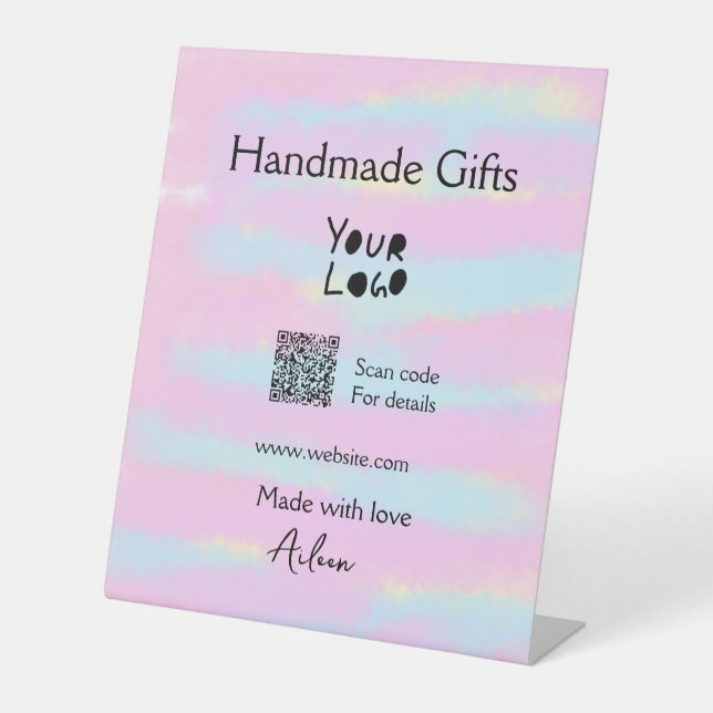 Handgemachte Geschenke für kleine Unternehmen, Lie Sockelschild (Vorderseite)