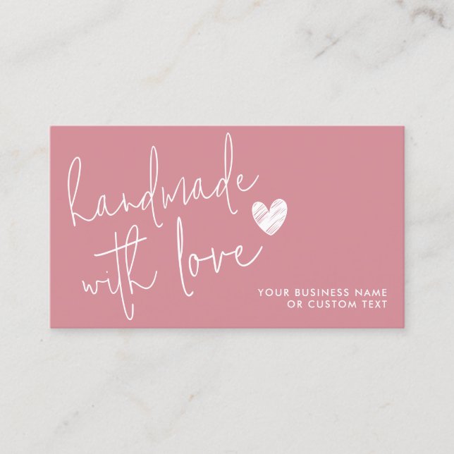 Handgemachte Haushaltsmittel mit Liebe Rosa Herz S Visitenkarte (Vorderseite)