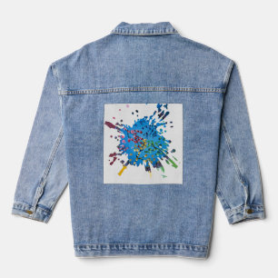 Handgemachte Kunst - Das Blumenrad Jeansjacke