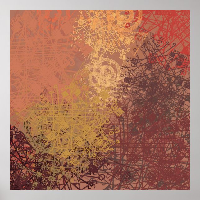 Handgemachte Kunst. Farbige Textur. Moderne Kunstw Poster (Vorne)