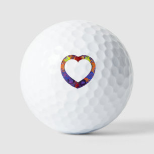 Handgemachte Kunst – Hund am Wasserfall Golfball