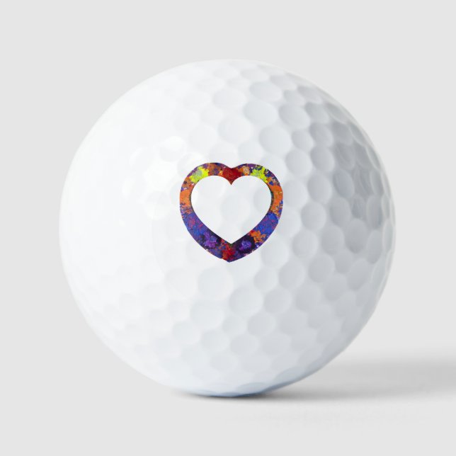 Handgemachte Kunst – Hund am Wasserfall  Golfball (Vorderseite)
