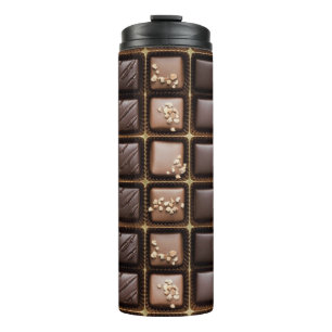 Handgemachte Luxusschokolade in einem Kasten Thermosbecher