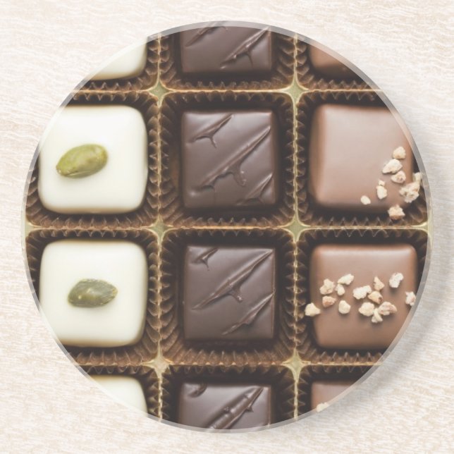 Handgemachte Luxusschokolade in einem Kasten Untersetzer (Vorne)