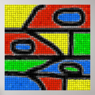 Handgemachte Mosaike, moderne Kunst. Poster