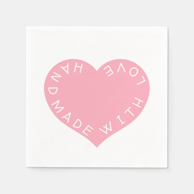 Handgemachte rosa Liebe Serviette (Vorderseite)