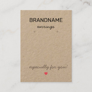 Handgemachte Schmuck Rustic Kraft Paper Earring Ho Visitenkarte