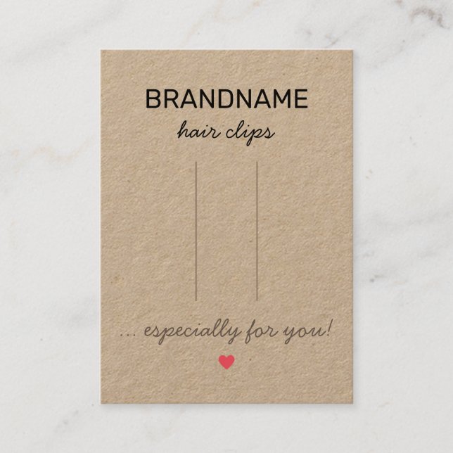 Handgemachte Schmuckstücke Herz Rustikale Haarklam Visitenkarte (Vorderseite)