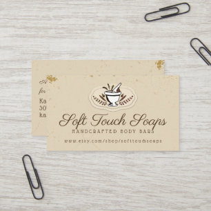 Handgemachte Seifen-Visitenkarte der Mörserstampf Visitenkarte
