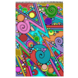 Handgemachte und digital gestrichene Muster Art 12 Kalender