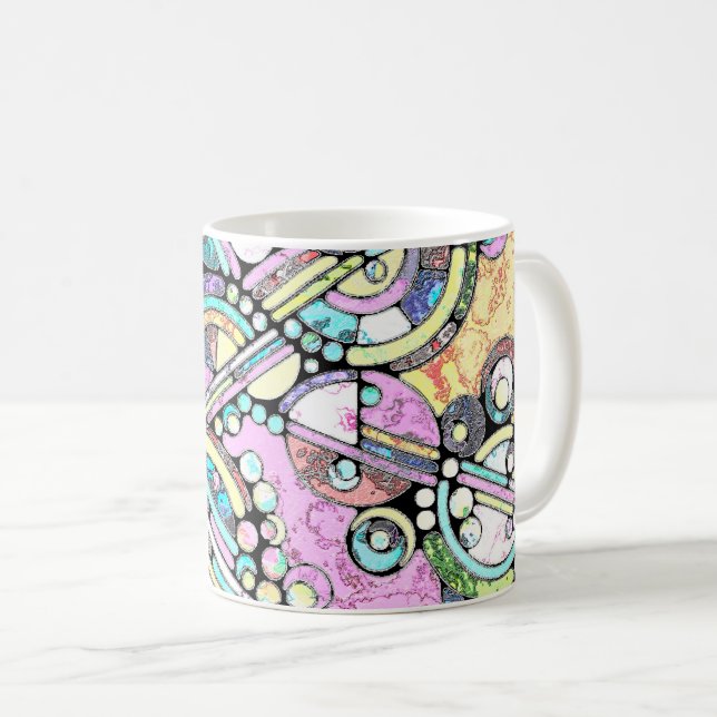 Handgemachte und digital gestrichene Muster Art 17 Kaffeetasse (VorderseiteRechts)