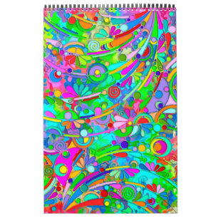 Handgemachte und digital gestrichene Muster Art 18 Kalender