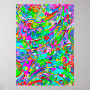 Handgemachte und digital gestrichene Muster Art 18 Poster