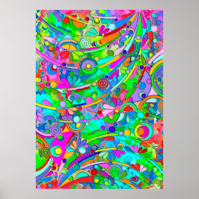 Handgemachte und digital gestrichene Muster Art 18 Poster (Vorne)