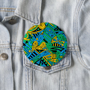 Handgemachte und digital gestrichene Muster Art 21 Button