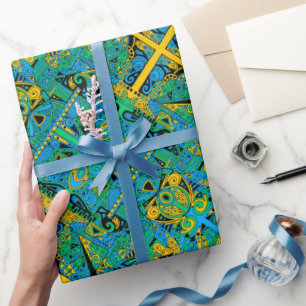 Handgemachte und digital gestrichene Muster Art 21 Geschenkpapier