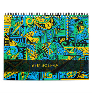 Handgemachte und digital gestrichene Muster Art 21 Kalender