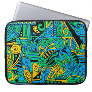 Handgemachte und digital gestrichene Muster Art 21 Laptopschutzhülle