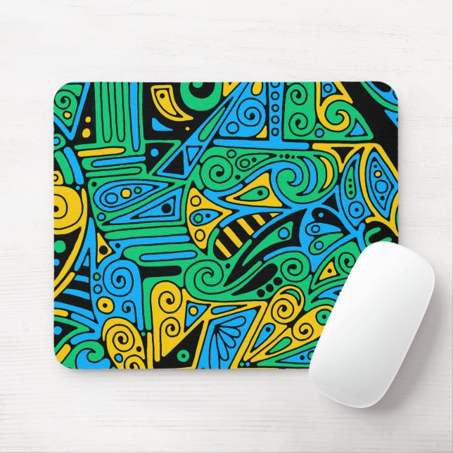 Handgemachte und digital gestrichene Muster Art 21 Mousepad (Mit Mouse)