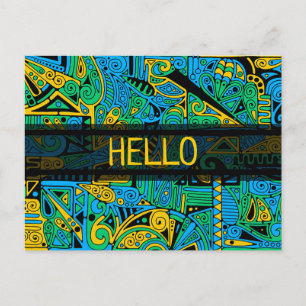 Handgemachte und digital gestrichene Muster Art 21 Postkarte