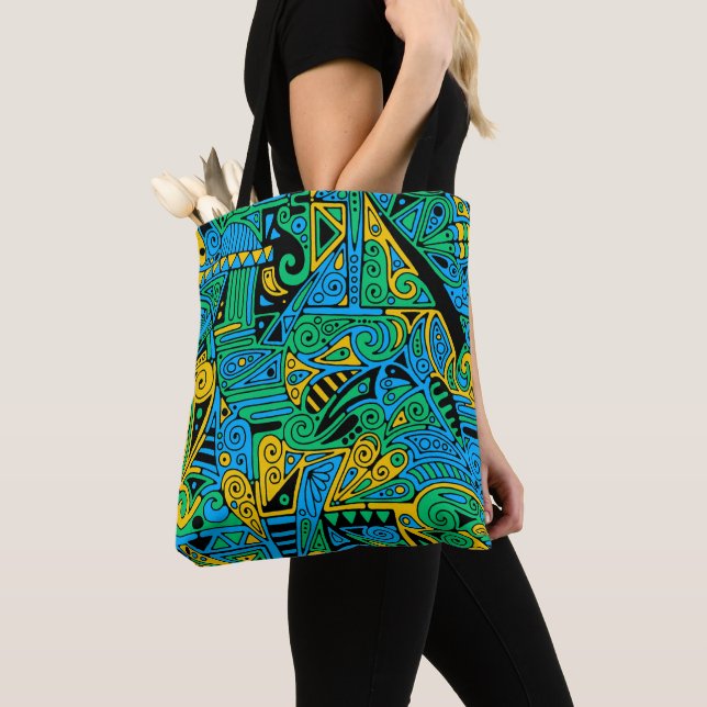 Handgemachte und digital gestrichene Muster Art 21 Tasche (Von Nahem)