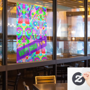 Handgemachte und digital gestrichene Muster Art 22 Fensteraufkleber
