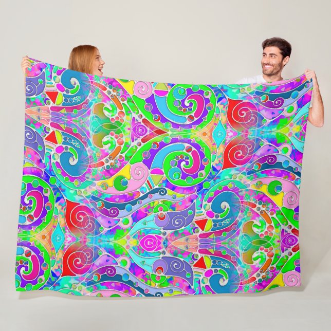 Handgemachte und digital gestrichene Muster Art 22 Fleecedecke (Beispiel)