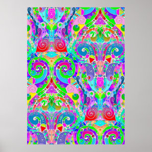 Handgemachte und digital gestrichene Muster Art 22 Poster