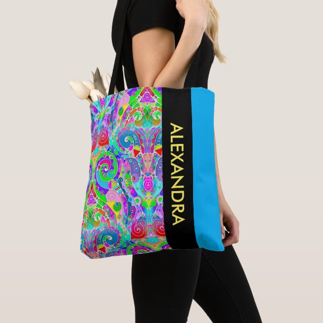 Handgemachte und digital gestrichene Muster Art 22 Tasche (Von Nahem)