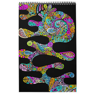 Handgemachte und digital gestrichene Muster Art 28 Kalender