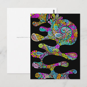 Handgemachte und digital gestrichene Muster Art 28 Postkarte