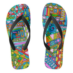 Handgemachte und digital gestrichene Muster Art 53 Flip Flops