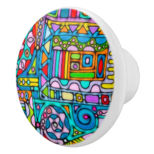 Handgemachte und digital gestrichene Muster Art 53 Keramikknauf